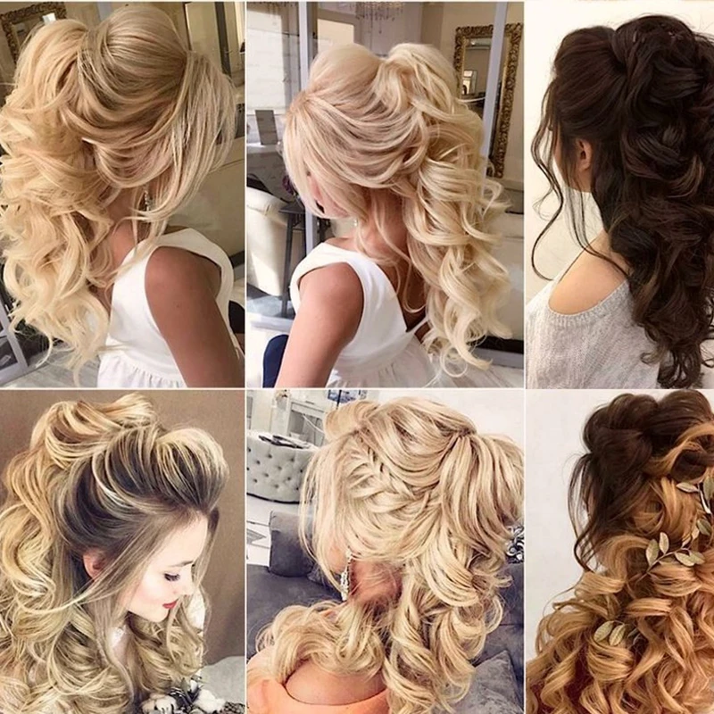 20 ''длинные волнистые конский хвост удлинитель коготь клипса волосы для