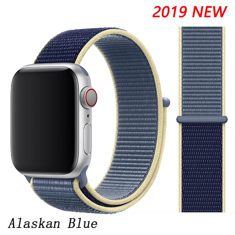 Alaskan Blue Спортивная петля ремешок apple watch band 42 мм 38 мм apple watch 4 3 band iwatch band 44 мм 40 мм correa pulseira 42 44 нейлоновый ремешок для часов - Цвет ремешка: Alaskan Blue