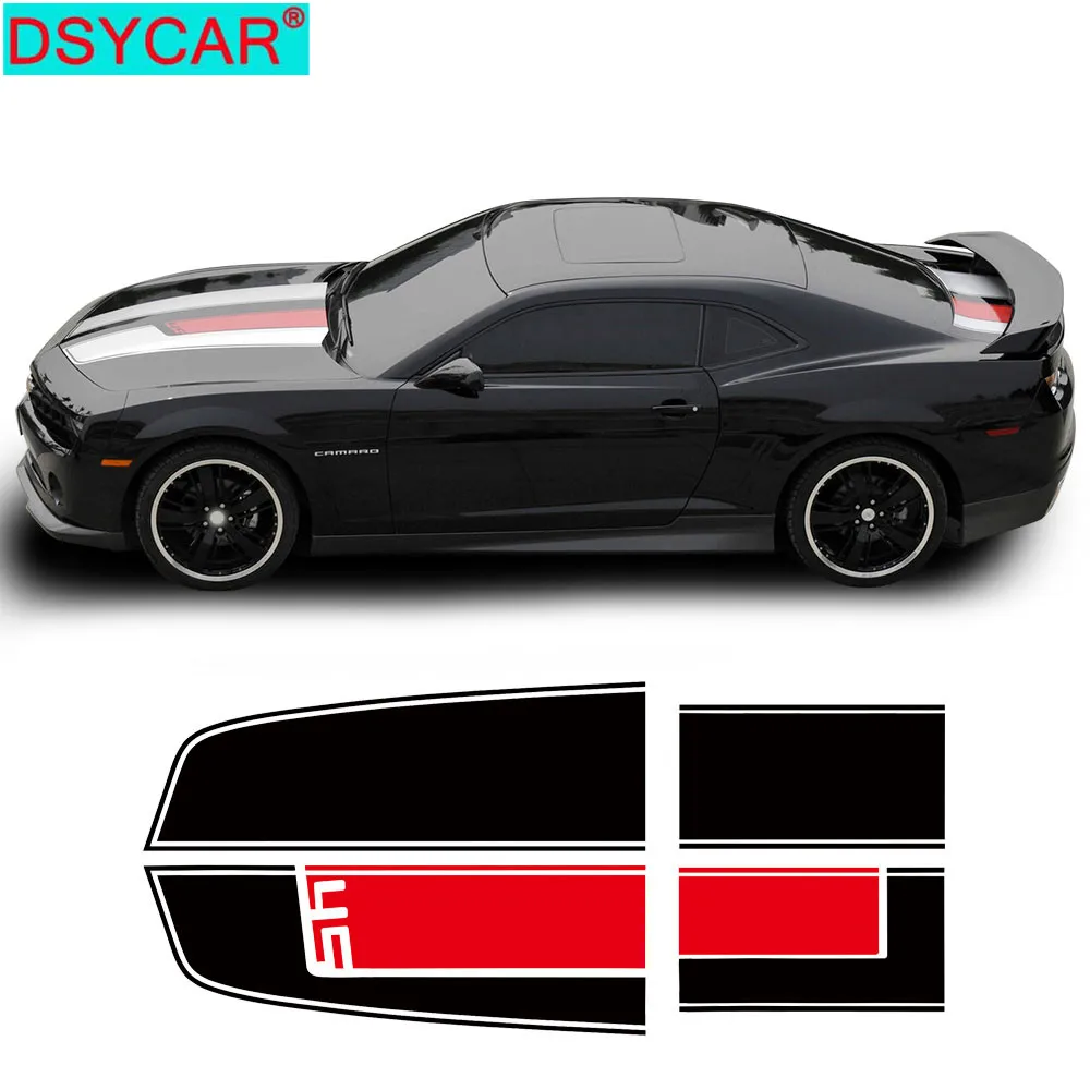 

DSYCAR 1Set Car Vinyl Front Bonnet & Rear Taligate Stripes Hood Trunk Engine Cover Trunk DIY Decals Sticker for Chevrolet Comalo
