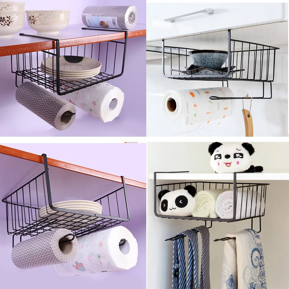 Новая кухонная железная сетчатая корзина шкаф дверь органайзер стойка держатели