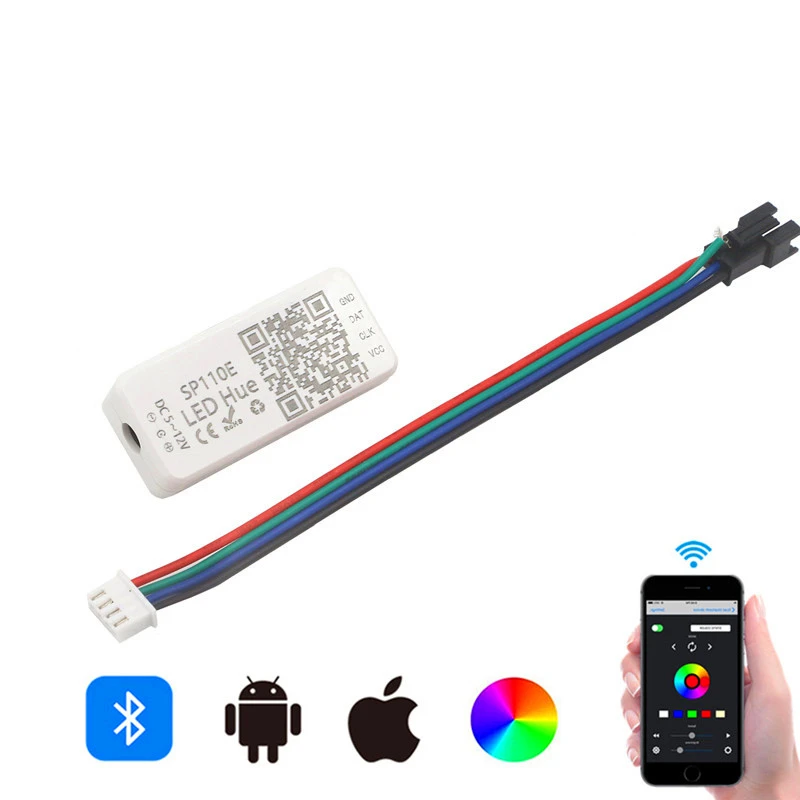 SP110E Bluetooth Pixel контроллер для SM16703 TM1804 UCS1903 WS2811 WS2812B SK6812 WS2801 WS2813 RGB RGBW полноцветная