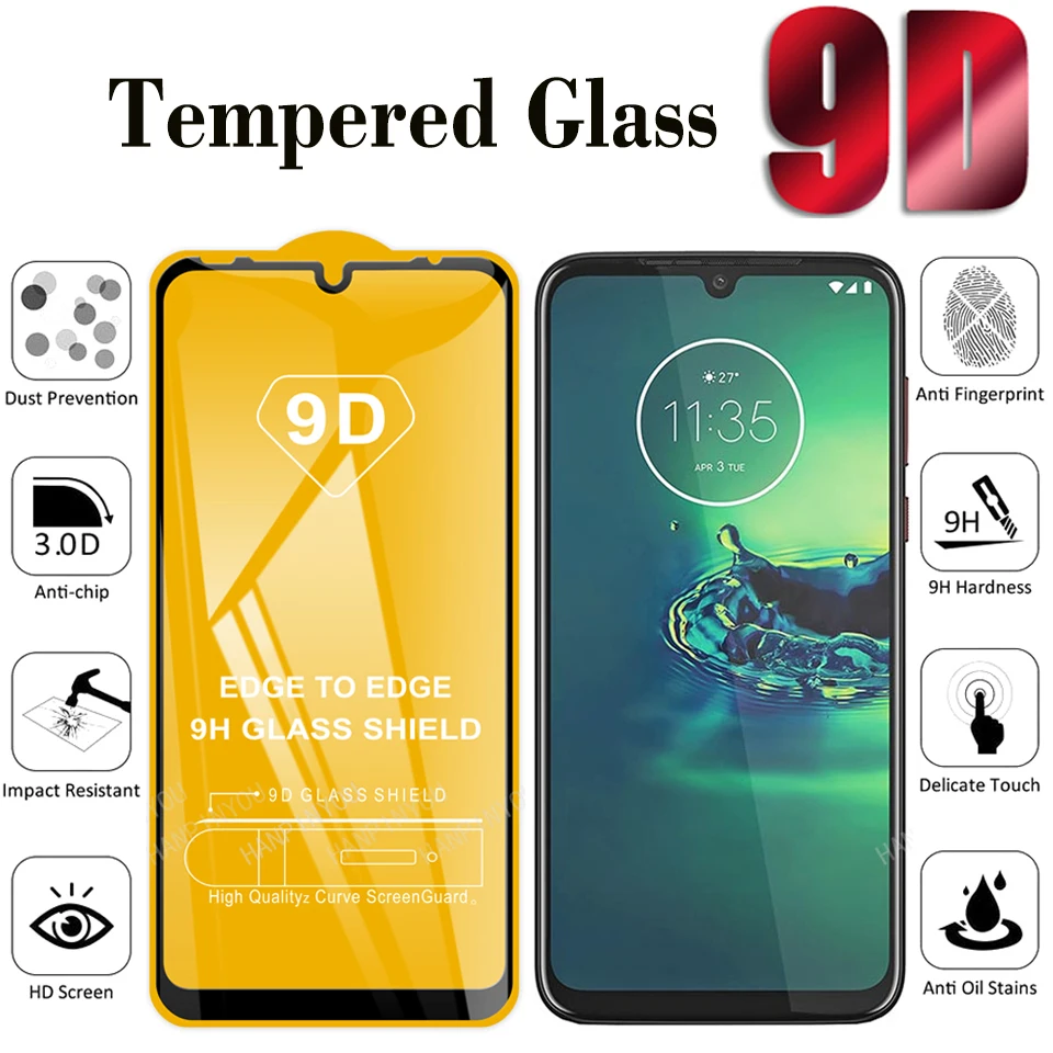 9D полное покрытие закаленное стекло для Motorola Moto G8 G7 G6 plus Play мощная защитная пленка