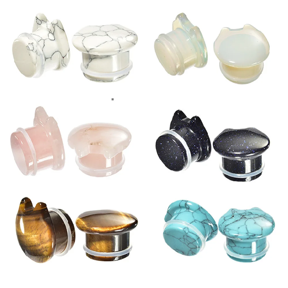 Серьги пупка пирсинг уха Новинка 1 шт. кошка Стиль Вилки и расширитель для