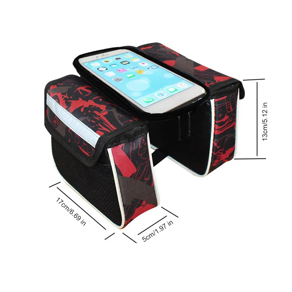 

Outdoor Cycling Bag Waterproof MTB Mountain Bike Frame Front Bag Mobile Phone Holder Multi-functional Bicycle Bag Accessories