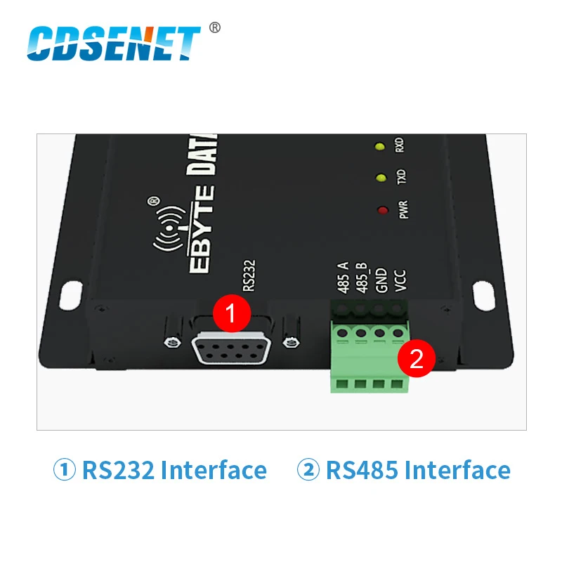 RS232/RS485 ModBus Modem 433MHz 17dBm Long Distance 1km LNA Digital FEC High Speed Continuous Transmission IOT E90-DTU(433C17)