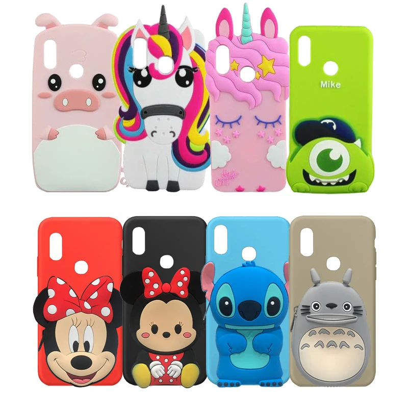 3D P Smart силиконовый чехол Минни totoro stitch Sulley чехол с единорогом кожи для huawei P Smart