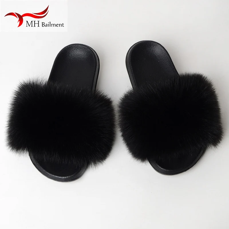Сланцы женские с мехом искусственный мех шлепанцы Повседневная Уличная обувь