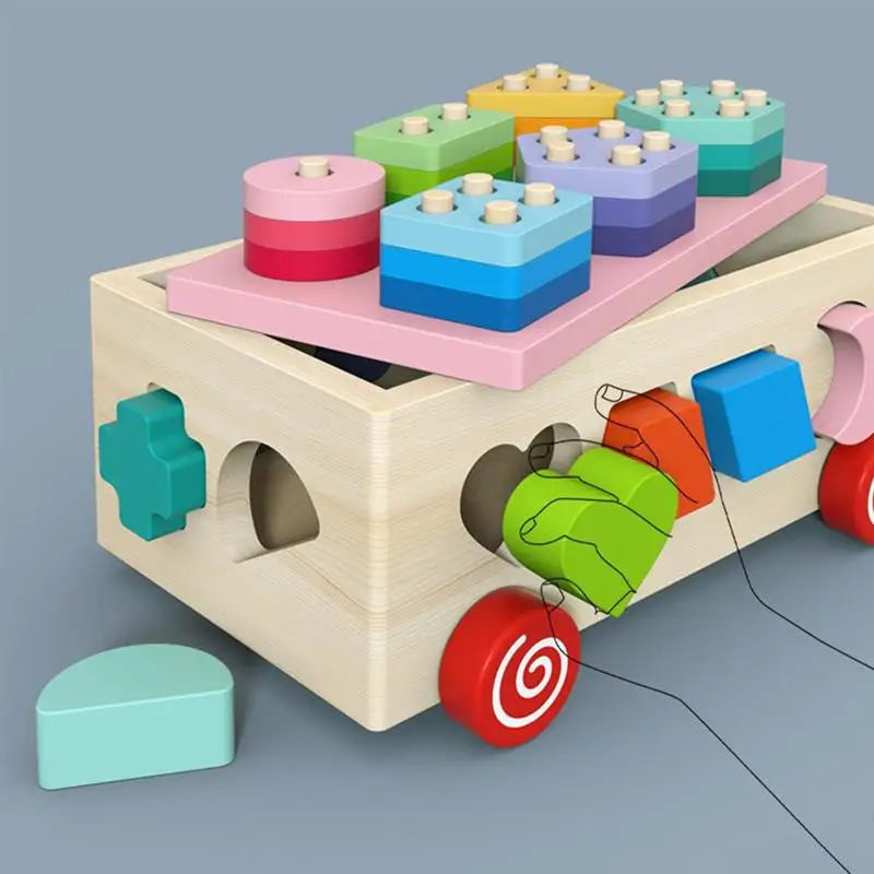 

Montessori Toy Wooden Building Block Toys For Children Educational Learning Toy Creative Bricks Funny Gifts For Baby Kids Blocks