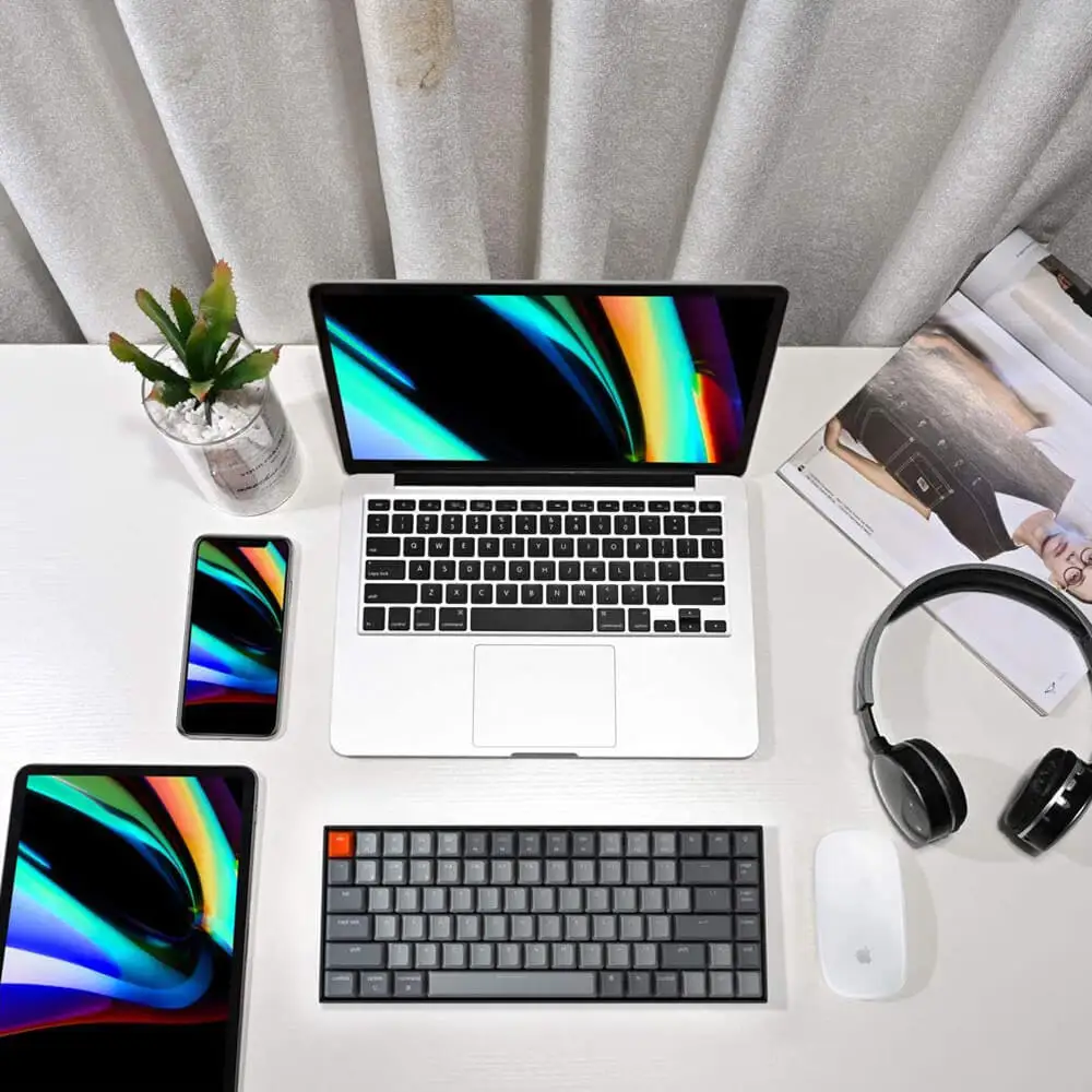 Keychron k2 to v2 bluetooth mechanical keyboard with switch red / white led backlit 84 wireless keyboard key for mac windows