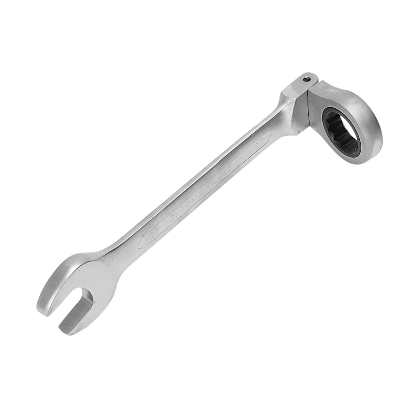

1PC Flexible Head Ratchet Metric Spanner Open End And Ring Wrenches Tool 27mm