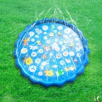 kids inflatable water spray pad round water splash play pool playing sprinkler mat yard outdoor fun swimming pools