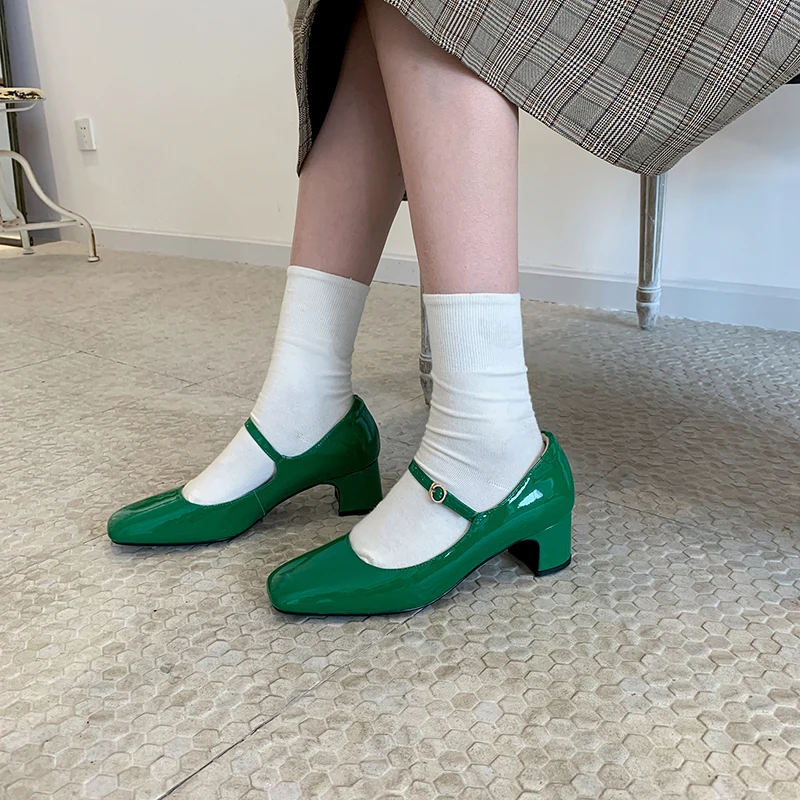 

Women's Shoes Fashion Mary Jane Style Ladies Shoes Low Heel Shallow Mouth Round Toe Solid Color Women's Shoes Party Shoes Heels