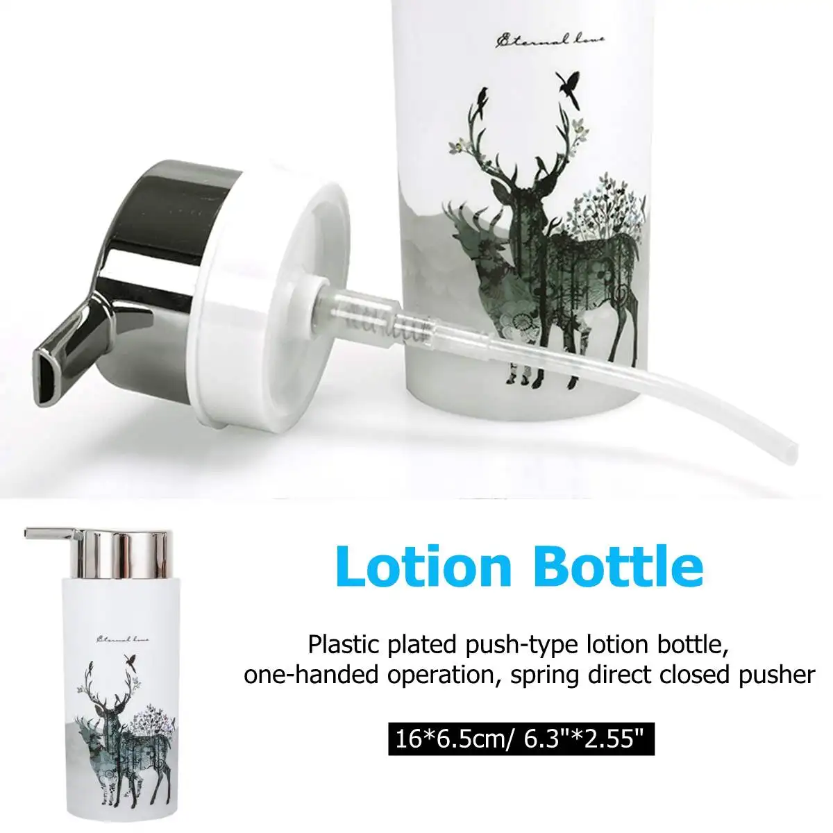 Nordic 6Pcs/Set Printing Bathroom Accessory Set Lotion Dispenser Toothbrush Holder Tumbler Cup Soap Dish Toilet Brush Trash Ca