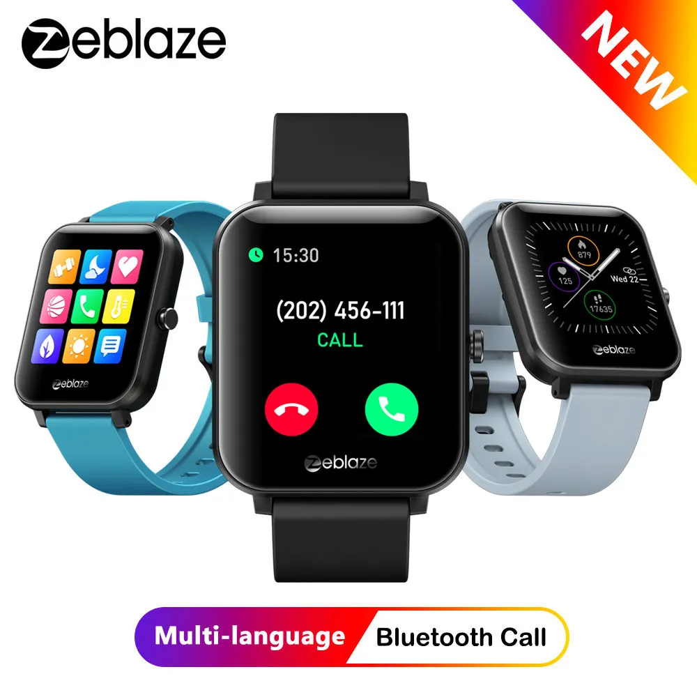 

New Zeblaze GTS Bluetooth Smart Watch Blood Pressure Oxygen Heart Rate Monitoring Music Remote ControlTouch Screen Waterproof