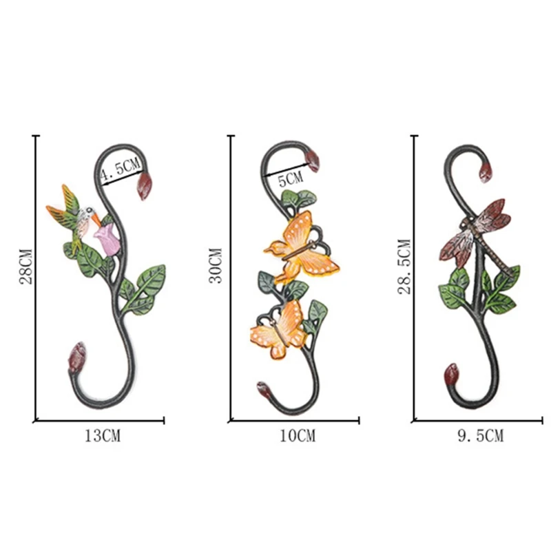 

Bird Feeder Hanger Metal Plant Hanger Hummingbird Butterfly Design Heavy Duty S Hook for Hanging Plants Wind Chimes
