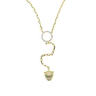 Желтое позолоченное горячее популярное свадебное ювелирное ожерелье с леопардовой головкой, с камнями в стиле панк, кулон высокого качества с коробкой в упаковке