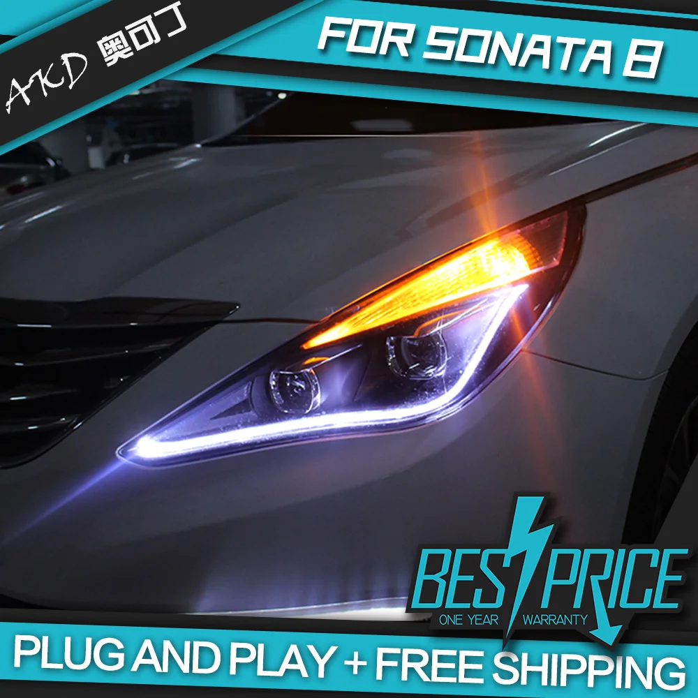 Автомобильный Стайлинг фара чехол для Hyundai Sonata фары 2011 2014 светодиодный задний