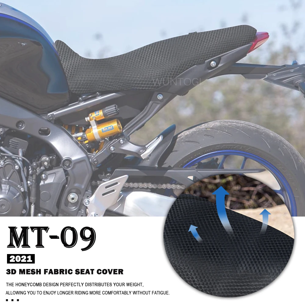 

Seat Cover For YAMAHA MT09 MT 09 MT-09 2021 Motorcycle Accessories 3D Mesh Elasticity Protecting Cushion ​Nylon Fabric Saddle