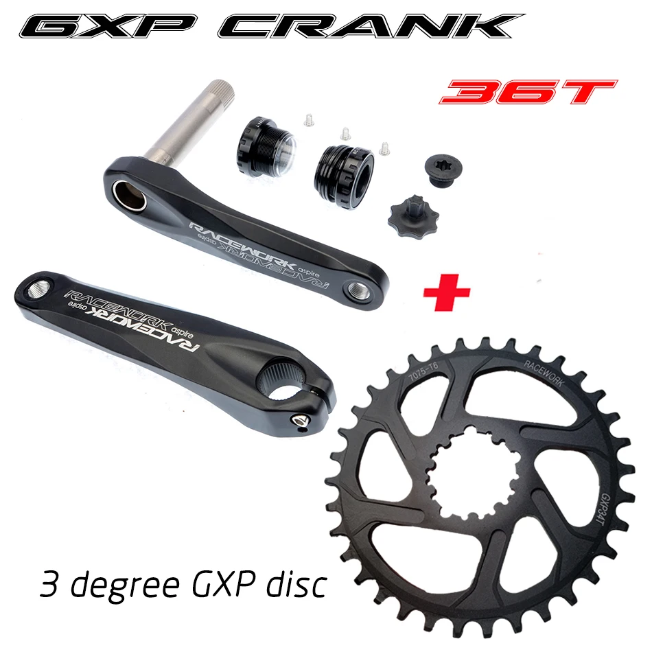 Fahrrad kurbel гоночный велосипед MTB GXP Kurbel алюминиевый легиер Mit Boden Kurbel 170 crank platte rot 32 T 34 T 36 T 38 T - Цвет: 170crank GXP 36T (3)