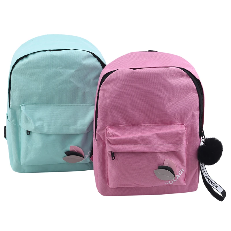 

Однотонный рюкзак для девочек-подростков, школьные ранцы для колледжа, женская школьная сумка для старших классов, черная нейлоновая сумка ...