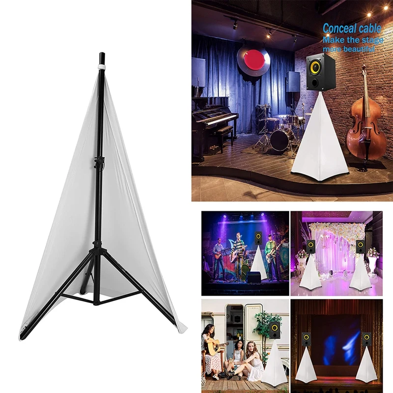 

Universal Dj Light Speaker Stand Cover Double Sided Tripod Stand Skirt Scrim Cover Stretchable Material