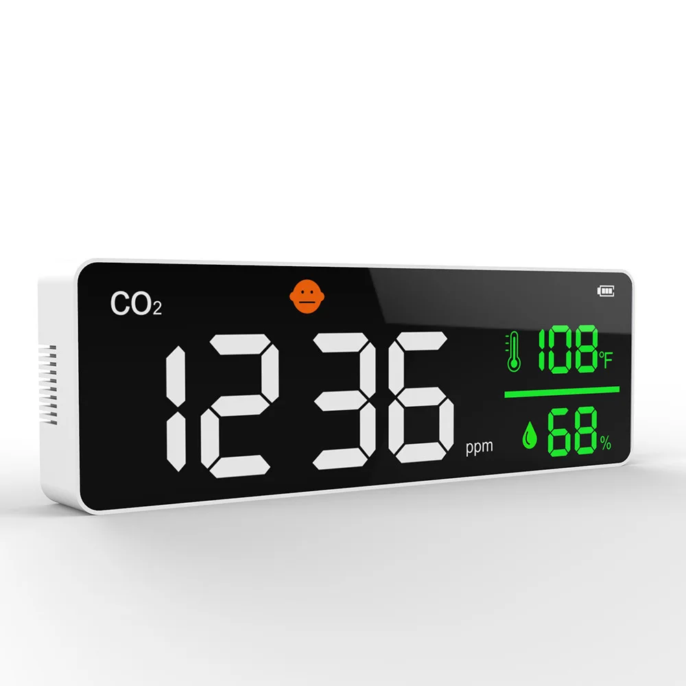 

DM1306 Carbon Dioxide Detector, Wall Air Quality Monitor, with Alarm Function, Home Room Air Temperature and Humidity Detector