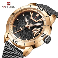 2021 naviforce luxury brand watch for men military sport gold black quartz calendar waterproof stainless steel male wristwatches