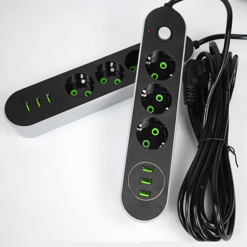 Розетка сетевая с USB-разъемом и штепсельной вилкой европейского стандарта