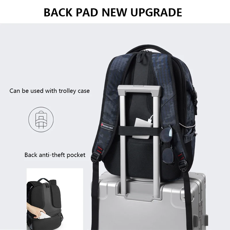RUISHISABER USB зарядный рюкзак для мужчин многофункциональные школьные сумки