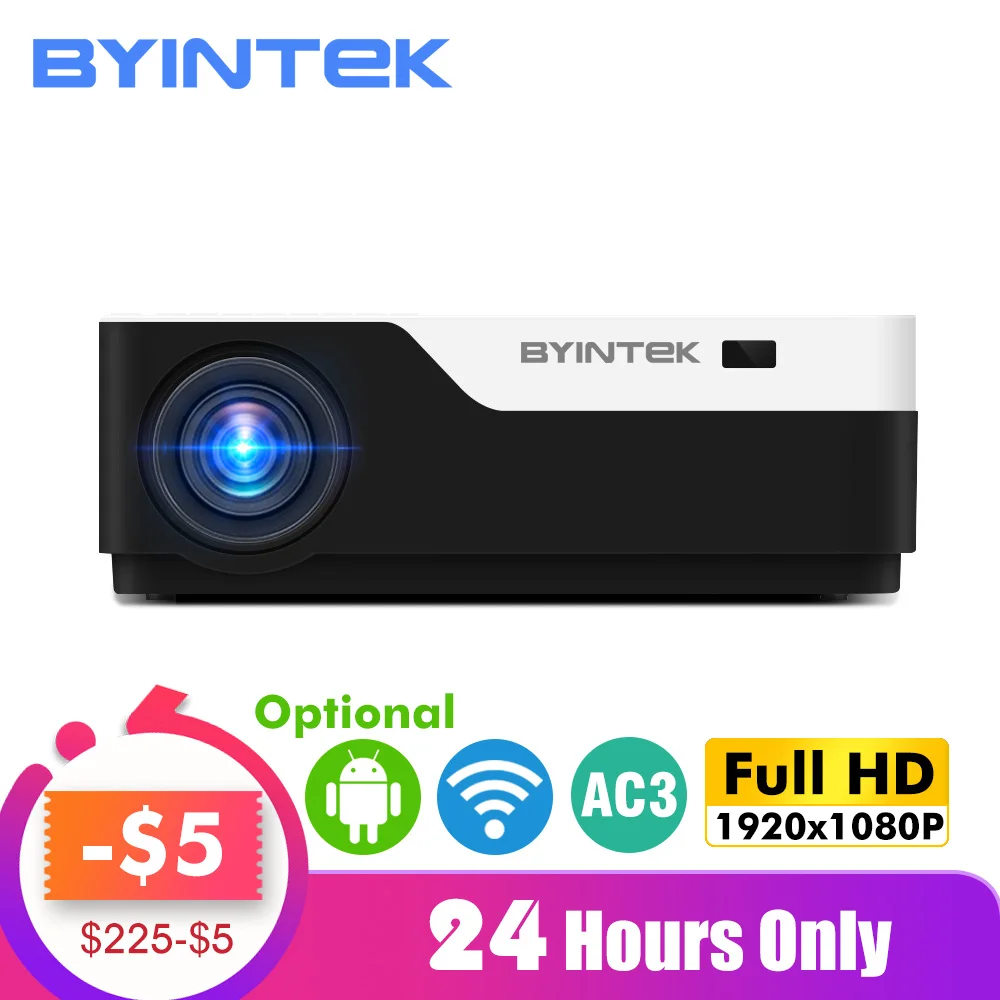 BYINTEK MOON K11 Smart Android Wifi 200 дюймов 1920x1080 1080P FULL HD светодиодный видеопроектор с HD USB для домашнего кинотеатра