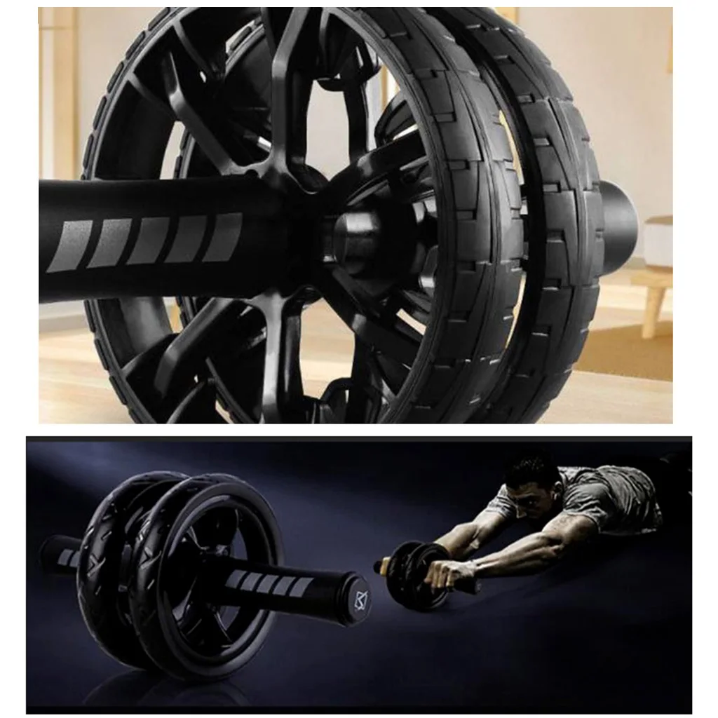 

Dual Wheel Home Gym Fitness Equipment Abs Abdomen Trainer Knee Pad