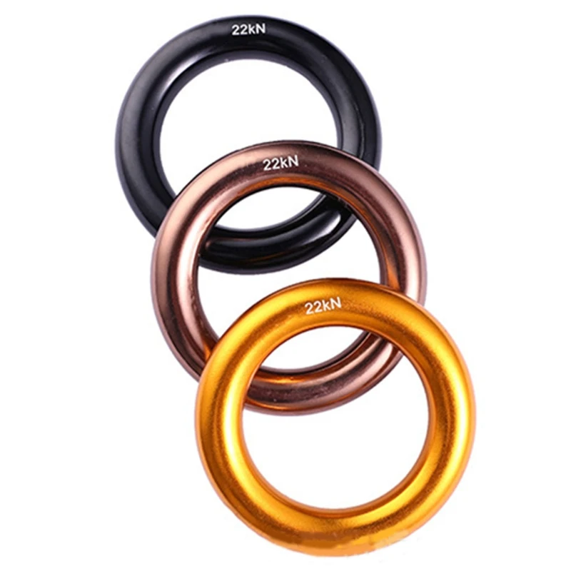 

Y1UC High Quality 22KN Outdoor Rock Climbing Safety Belt Connection Ring Mountain Climbing O-ring Aluminum Rappel Hammock