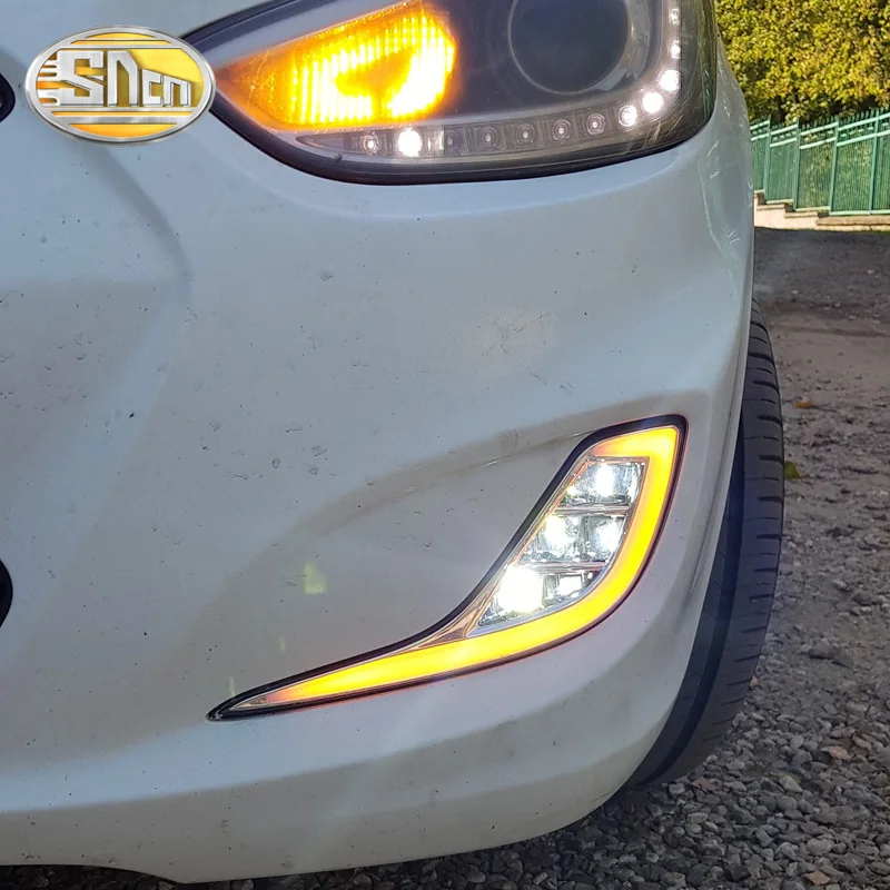 Для Hyundai акцент I25 Solaris 2010 - 2013 SNCN Светодиодный дневной светильник желтый указатель