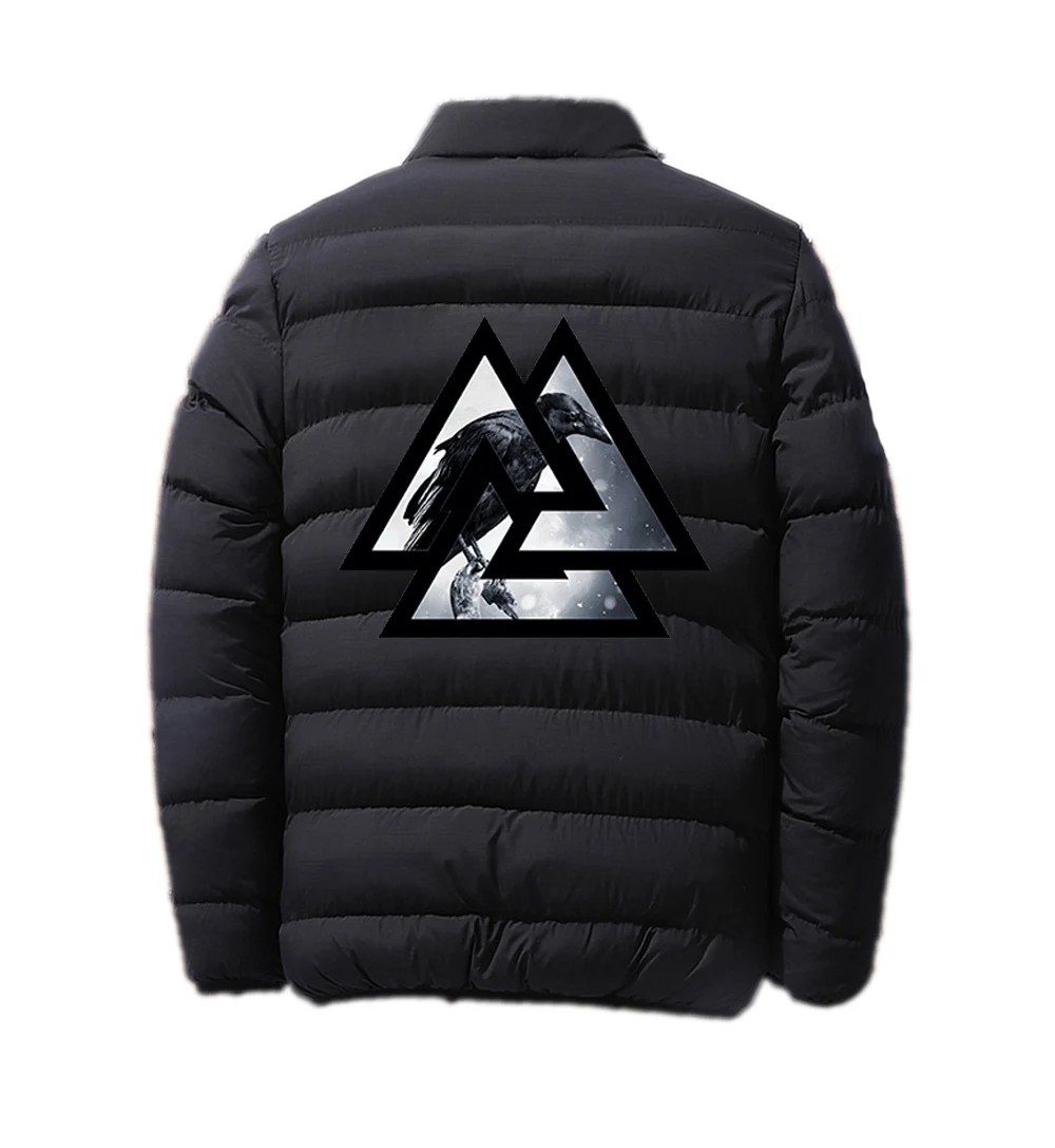 

New Winter Mens Viking legend Ragnar's Raven Trend Jacket Zipper Cotton Clothing Snowy Day Warm Classic Style Male Fashion Tops