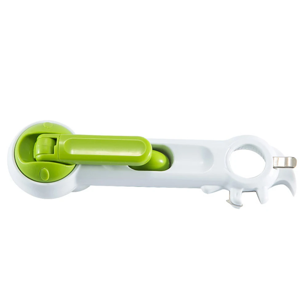 

7 In 1 Can Opener Stainless Steel Openers With Lids Non-Slip Jar Opener Bottle Cap Easy Gadget Kitchen Accessories Random Color