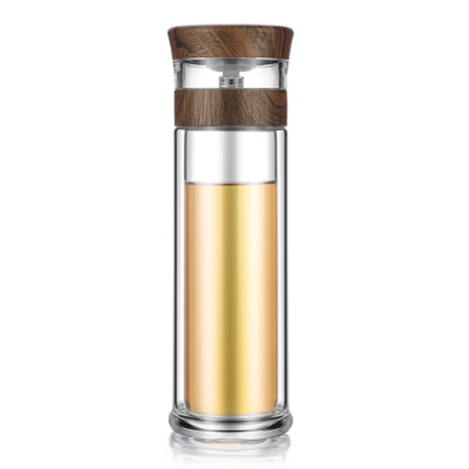 Drinking Pot Portable Tea Separation Cups Double-layer Car Cup Creative High Temperature Glass Water Bottle To Send Cup Sets
