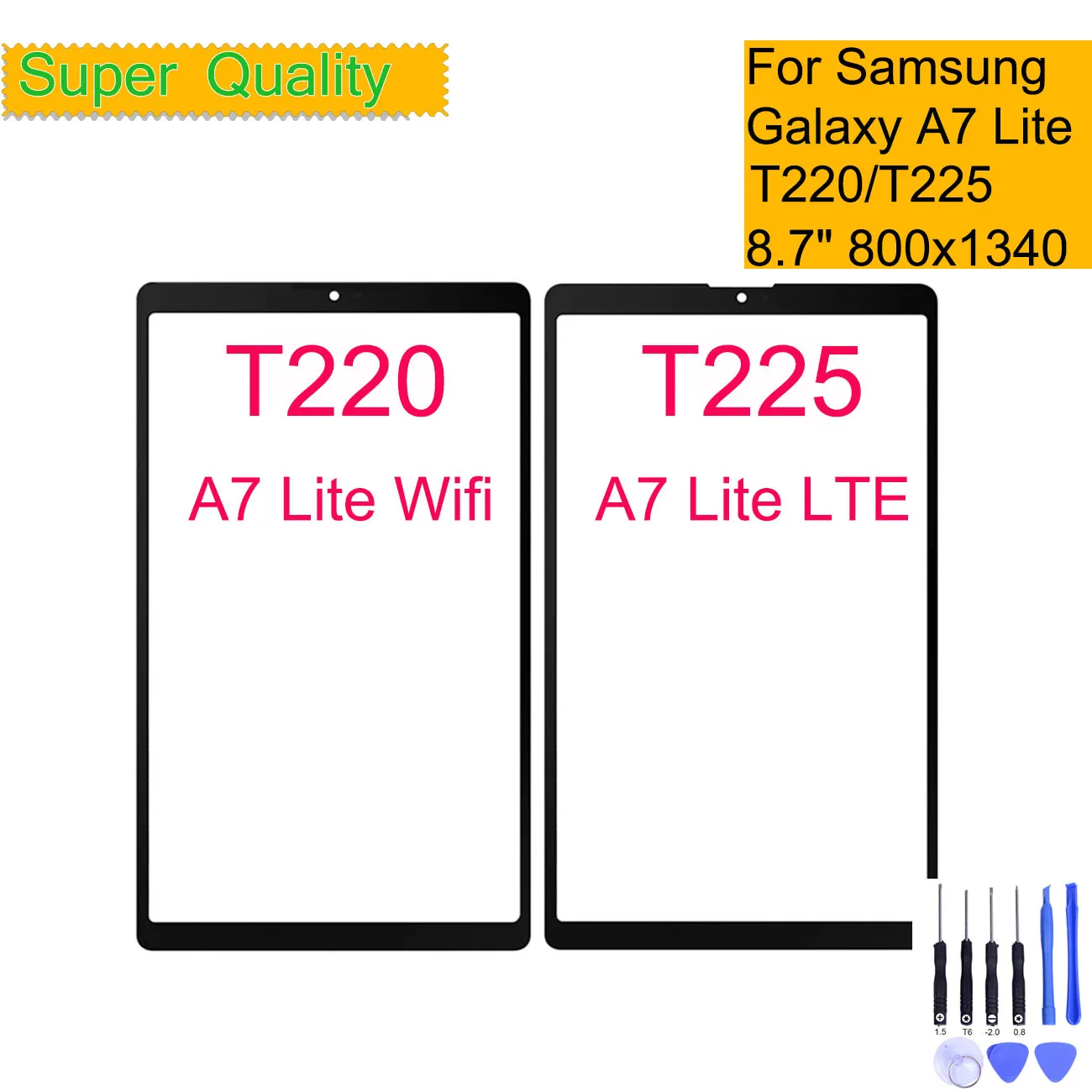 

For Samsung Galaxy Tab A7 Lite SM-T220 SM-T225 T220 T225 Touch Screen Panel Tablet Front Outer LCD Glass Lens Replacement