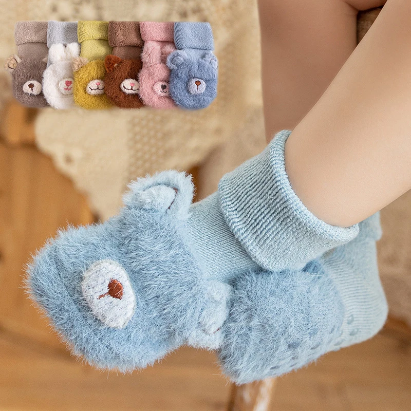 

Baby Terry Socks Floor Non-slip Cotton Cartoon Doll Baby Socks Fashion Toddler Girls Boys Soft Cute Boots Baby Clothing