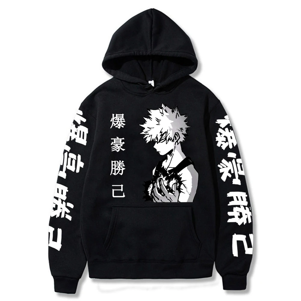 

Katsuki Bakugo Hoodie Casual Pullover Cute Boku No Hero Academia Manga Hoodies Men Women