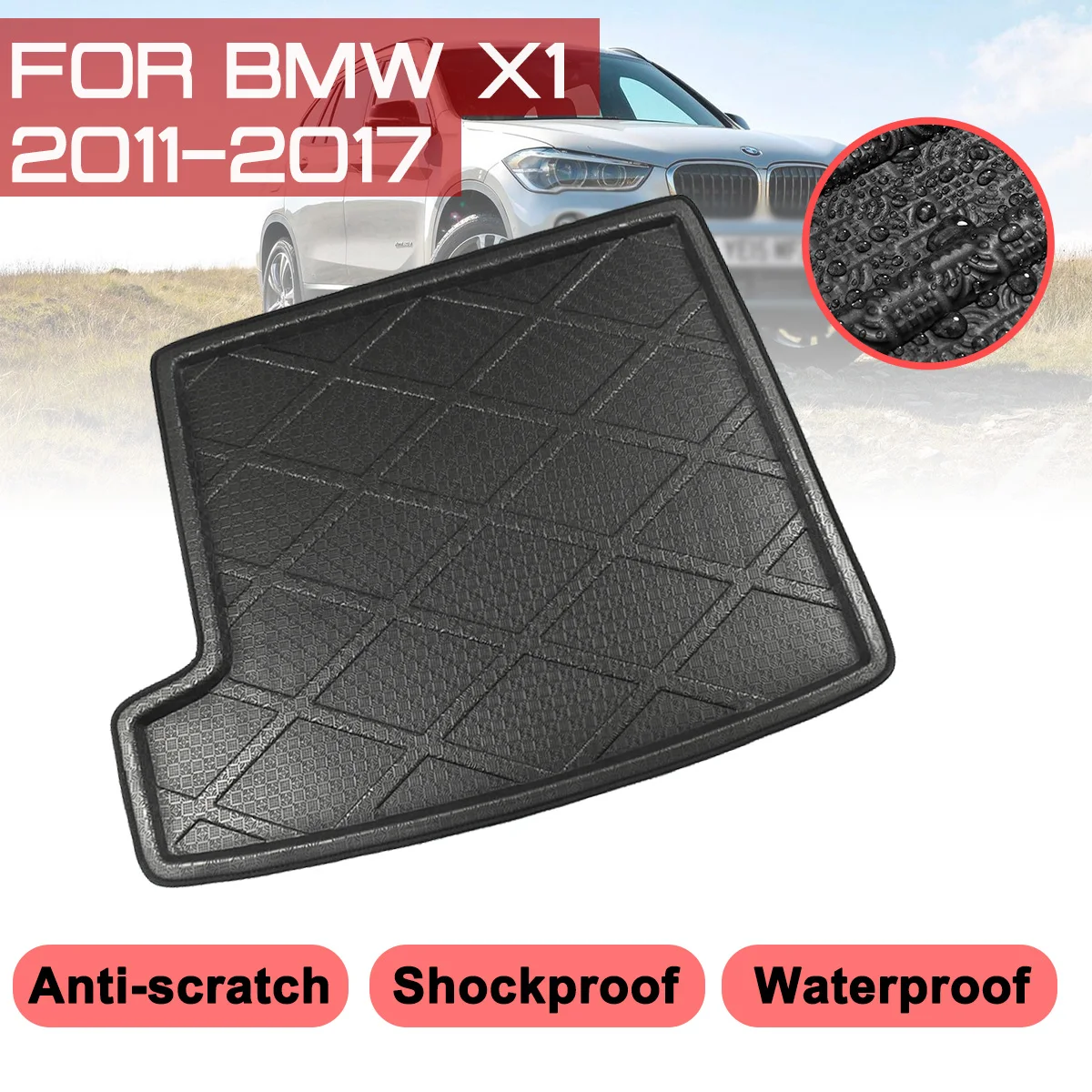 

Автомобильный напольный коврик, коврик для MW X1 2011 2012 2013 2014 2016 2017, задний багажник, защита от грязи
