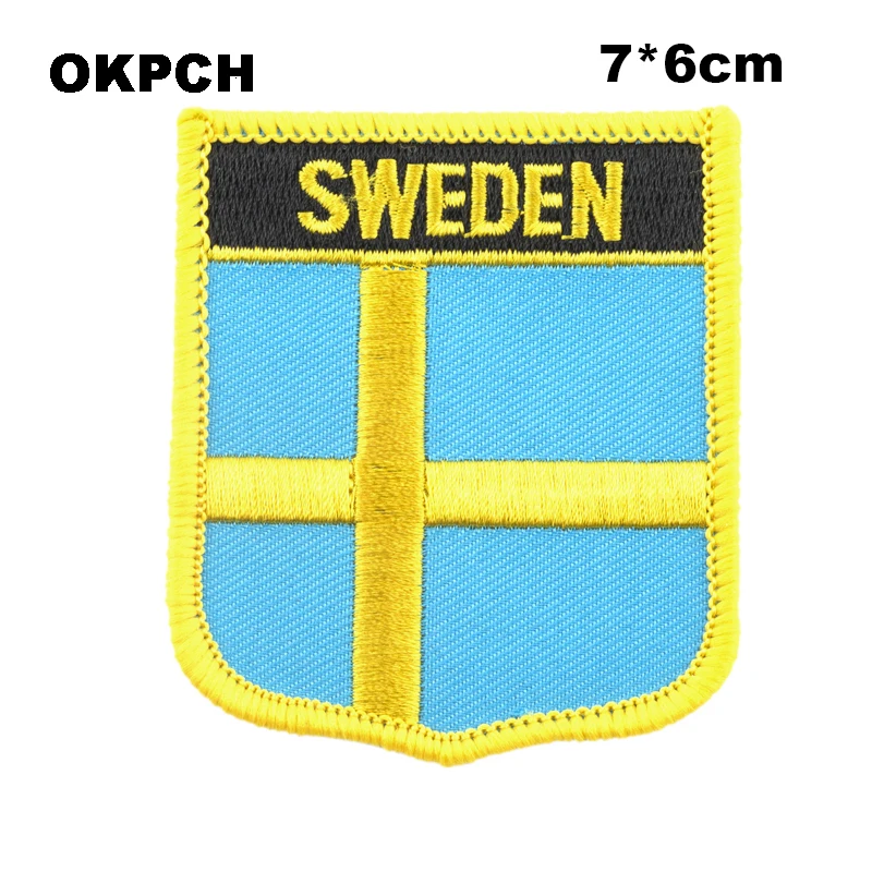 Шведские блестящие нашивки в форме флага наклейки для украшения своими