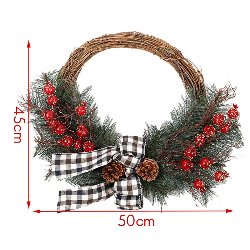 

Christmas Wreath Hand Crafted Pine Cone and Faux Berry 20 Inch Artificial Wreath (Half Circle)