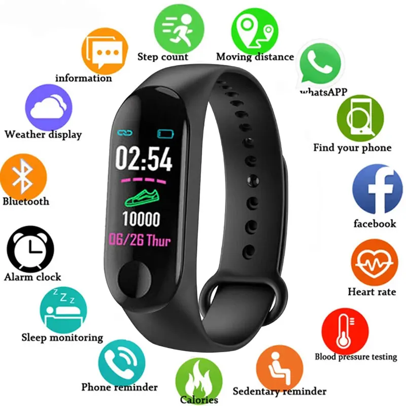 

Часы наручные M4 мужские с умным браслетом, спортивные цифровые с шагомером, датчиком сердечного ритма