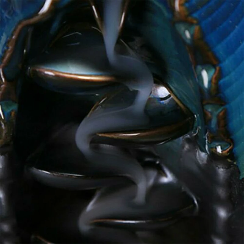 

Chic Waterfall Incense Burner Censer Holder Ceramic Backflow Incense Holder Clean Air Refreshing Badroom Office Teahouse Decor