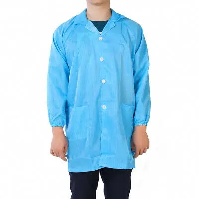 Антистатические комбинезоны унисекс ESD Lab Coat Button Up M Blue | Канцтовары для офиса и