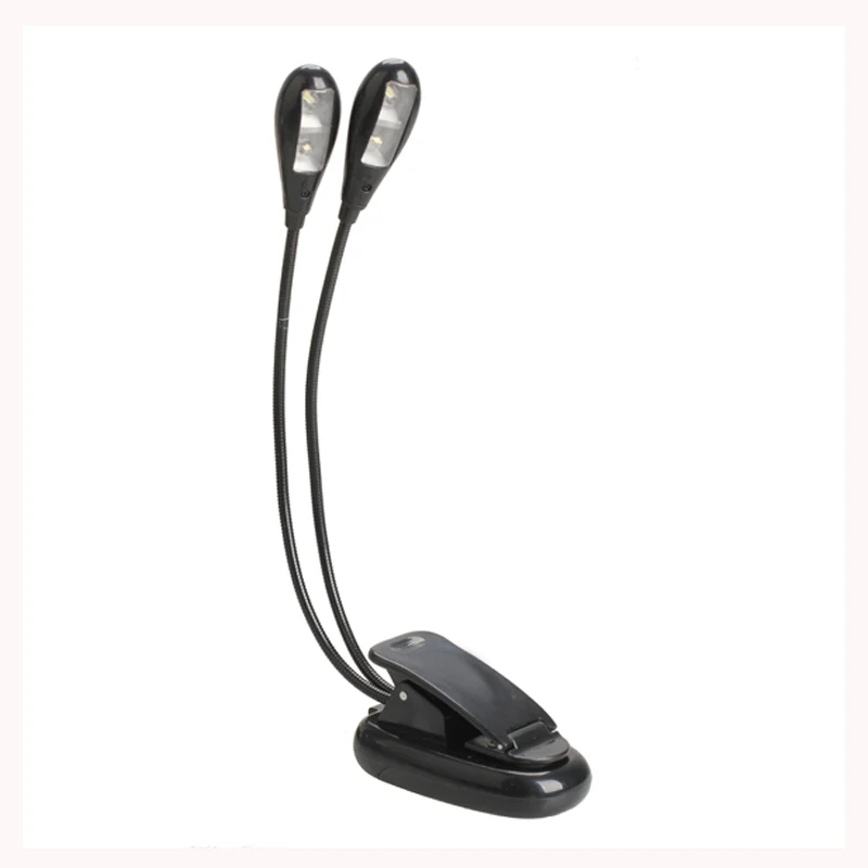 

Super Dual 4 LED Livro Luz Clip-on Livro de Leitura Para Laptop de Piano