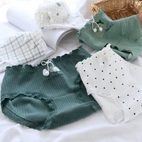 japanese green strawberry fancy girl panties womens cotton underwear seamless kawaii breathable lingerie