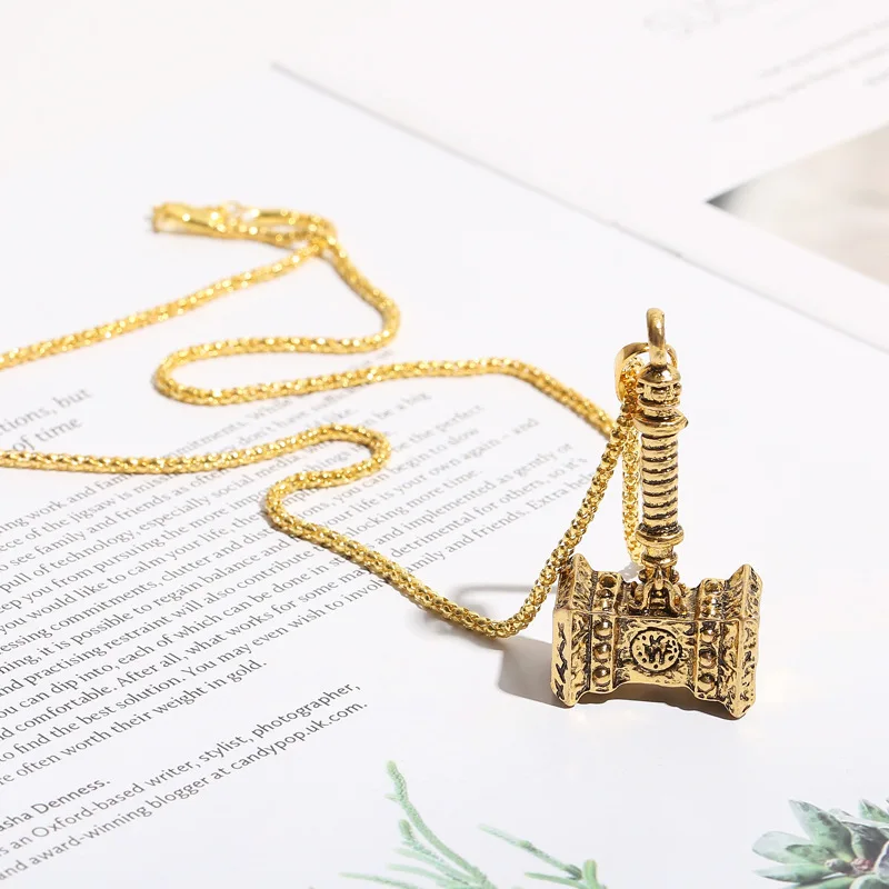

Viking Fashion Stainless Steel Necklace Titanium Steel Thor's Hammer Pendant Nordic Punk Style Party Jewelry Anniversary Gift