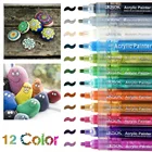 Акриловый маркер, жидкий мел, 12 цветов, очень большая емкость, маркерная ручка для ткани, пластиковый круглый тонкий перо, ручки на водной основе 2 мм