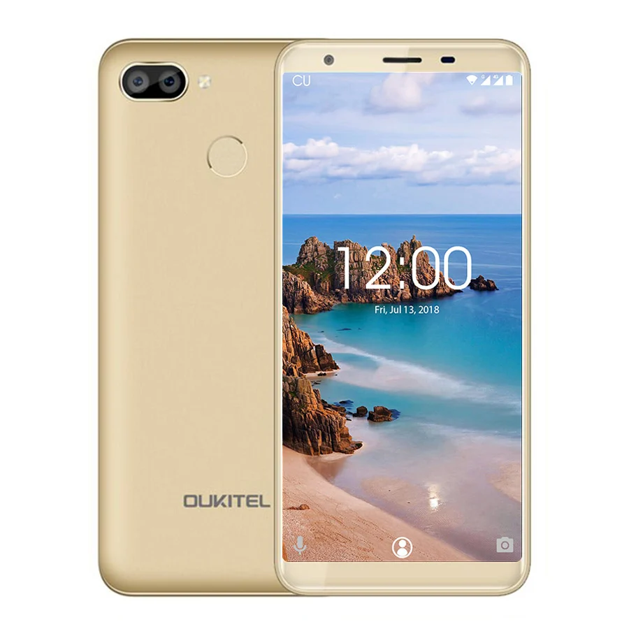 Gold Мобильный телефон Oukitel C11 Pro 4G LTE 5," HD 18:9 Android 8,1 3 ГБ ОЗУ 16 Гб ПЗУ MT6739 четырехъядерный 8 Мп+ 2 МП/2 МП отпечаток пальца 3400 мАч - Цвет: Gold
